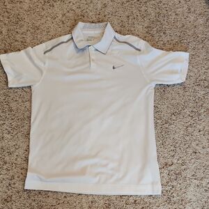 Nike Golf Perfirmance Dri-Fit Men's White Polo with Gray Accents Medium